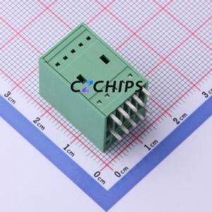 DB2ERH-2.5-2*5P-GN Plug-in Terminal Block Bent Lead Through Hole,P=2.5mm Board-to-Board / Socket - Closed 2x5P 2.5mm Green - Product Image 2