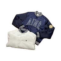 Veste d'université personnalisée en satin pour hommes Vol Atlanta 80s 90s Style Starter Letterman Veste en soie brodée style collège