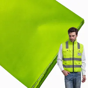 Fosforescente giallo hi-visibile di colore giallo impemeable tessuto in poliestere twill più forte per la sicurezza abbigliamento da lavoro