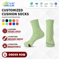 Chaussettes de sport unisexes en coton pour la course à pied, le jogging, la gym, l'entraînement, la marche en plein air, rembourrées, respirantes, en maille