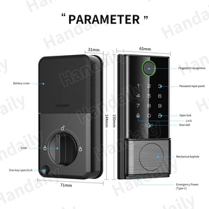 An Ninh cerradura inteligente duy nhất Bolt điện deadbolt BLE ttlock tương thích thẻ kỹ thuật số thông minh khóa cửa cho cửa gỗ - Product Image 2