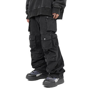 Pantaloni <span class=keywords><strong>Cargo</strong></span> larghi personalizzati da uomo pantaloni <span class=keywords><strong>Cargo</strong></span> resistenti in tessuto Twill di cotone 100% da uomo - Product Image 2