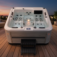 Jacuzzi extérieur pour la maison, bain à remous confortable avec éclairage LED coloré pour les moments de détente dans la cour, désinfection à l'ozone