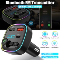 Chargeur USB rapide QC3.0 type-c EQ Bluetooth kit d'appel mains libres Bluetooth modulateur Audio sans fil transmetteur fm lecteur mp3 de voiture