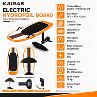 Planche de surf électrique hydrofoil en fibre de carbone 8KW, 60 km/h, 58V 35Ah, avec télécommande sans fil, OEM