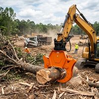 Démarteuse hydraulique à griffes pour excavatrice, moteur inclus, pour défrichement et déchiquetage de souches, compatible avec les excavatrices de 6 à 25 tonnes, certifiée CE ISO