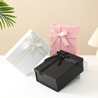 Heaven Earth Große Wellpappe Starre Schachtel Schwarze Geschenkbox mit Schleifenband für Schuhe Kleidung UV-Vorteil Prägung