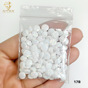 โอปอลสังเคราะห์สีขาวทรงกลมเจียระไนแบบเพชร ขนาด 6 มม.-10 มม. คุณภาพสำหรับทำเครื่องประดับ โอปอลเม็ดเดี่ยวคุณภาพดี เงางาม - Product Image 3