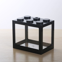 Bureau Mini Acrylique Poisson Aquarium Liberté Assemblage Bloc de Construction Bêta Fish Tank