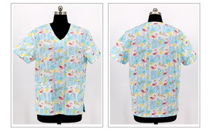 यूनिसेक्स क्रिसमस प्रिंटिंग नर्स बच्चों के अस्पताल कार्टन प्रिंटिंग डॉक्टर शीर्ष - Product Image 4