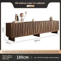 Meuble TV et Table Basse Traditionnels en Bois Massif avec Rangement 4 Tiroirs Multifonctionnel pour Petits Appartements et Salons 65 Pouces et Plus