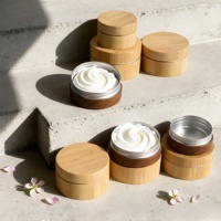 Pot vide en bambou et aluminium pour crème corporelle, masque facial, logo personnalisé, couleur, vente en gros en vrac, directement de l'usine