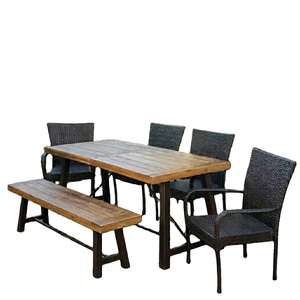 Ensemble de meubles d'extérieur modernes Ardena, chaise en rotin rustique, table à manger, cour, appartement, patio, hôtel, villa, résistant aux intempéries - Product Image 1