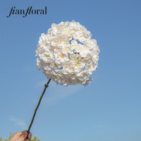 FONG IAN Grosir Bunga Hydrangea Daun Besar Buatan Tangan Awet Plastik Realistis Biru Pernikahan Hari Valentine Natal
