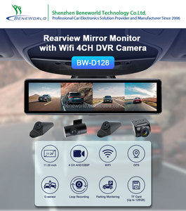 Wifi xe gương Dashcam 4CH xe xe máy ảnh 11.26 inch gương chiếu hậu Dashcam GPS tầm nhìn ban đêm 1080P Xe DVR Ghi - Product Image 5
