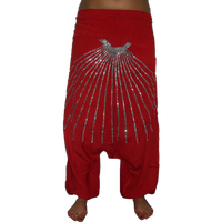 Pantalon Harem Homme Sur Mesure Écologique Respirant Coupe Droite Haute Taille Multi-Patchs en Coton Biologique de Bambou Coloré