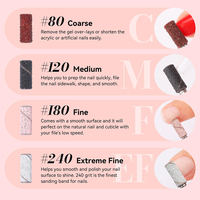 100 Piezas/Caja de Brocas para Uñas 80 # 120 # 180 # 240 #   Bandas de Lijado Pequeñas para Taladro de Uñas, Lima Eléctrica, Lijadoras de Uñas con Mandril de 3/32 Pulgadas