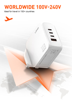 Chargeur de voyage LDNIO Q8-MI GaN 100W HyperCharge PD avec prises interchangeables EU/US/UK et câble Type C vers Type C 6A inclus