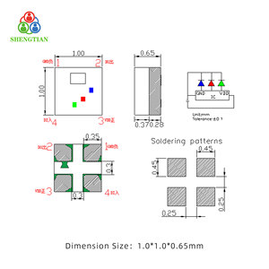 Chip LED RGB direccionable Sanan 1010 de 5V con IC integrado para pantalla de película de cristal transparente - Product Image 2