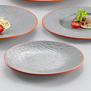 Plato Redondo de Melamina A5 de Dos Colores, Estilo Imitación Porcelana, Uso Comercial, Platos para Barbacoa para Hoteles y Restaurantes - Product Image 1