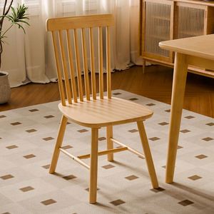 Europa Durable Cómodo personalizado de madera maciza de color natural Silla de comedor - Product Image 3