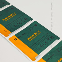 Autocollant personnalisable en feuille dorée brillante, étiquette adhésive durable en PET pour écouteurs et appareils photo, recyclable, logo personnalisé