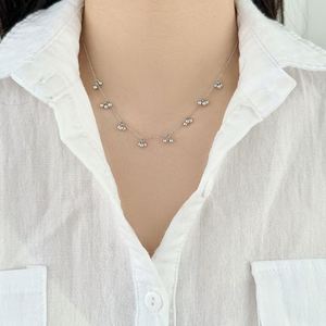 Dylam Unique <b>Statement</b> Design Fine 925 Silver Link Chain Multiple Cluster Bead Pendant <b>Necklace</b> for Women Daily Wear Accessories - Product Image 5