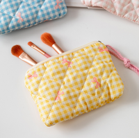 Tas Kosmetik Portabel Bermotif Bunga Baru, Tas Penyimpanan Lipstik Kotak Kecil, Dompet Kabel Data Headset, Kantong Hadiah Mini Ber-resleting