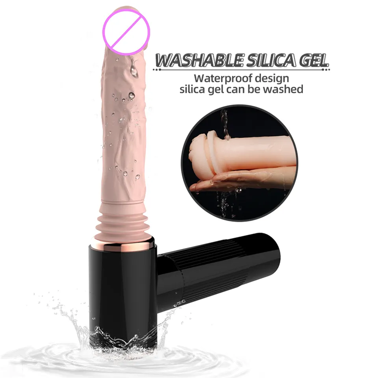 Handsfree Automatische Dildo Massage Gun für Frauen in Schwarz/Weiß