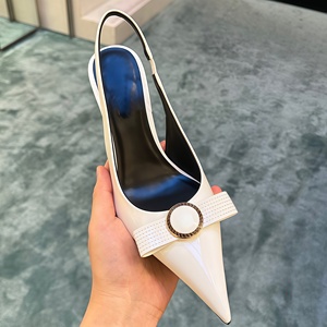 High Quality Sexy Genuine Leather Women's High Heels Summer Wedding Shoes <b>Light</b> Weight <b>Pointed</b> Toe Stiletto Heel Comfortable - Product Image 2