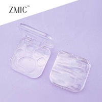 Palette de fards à paupières carrée transparente 5 couleurs avec compartiment en forme de patte de chat, étui vide pour blush crème, étui à poudre de maquillage, vente en gros