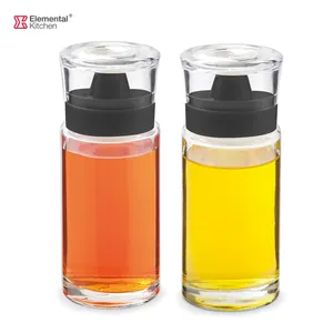 170 ml klares glas kochölflasche olivenölflaschen-set mit deckeln Ölspenderflasche für küche