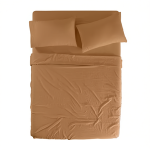 Set di Lenzuola Viasoft Misura Queen in Cotone Lavato Tinta Unita per Arredamento Casa - Product Image 1