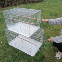 Cage à oiseaux en fil métallique pour service facile, robuste, pour perroquets et autres volailles, avec cadre pliable, pour usage domestique ou en volière, vente en gros