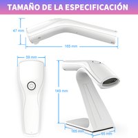 Lector de Código de Barras Xincode 1D 2D, Lector de Código de Barras Inalámbrico USB, Escáner de Código de Barras BT