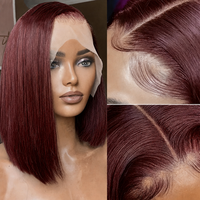 Perruques Lace Front en Cheveux Humains Vierges 13*4 BOB Courtes Lisses, Peuvent Être Permanentes et Teintes