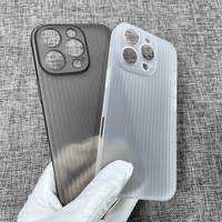 Étui de téléphone en PP ondulé en titane naturel pour iPhone 16 Pro Max Plus, coque arrière rigide mate givrée antichoc