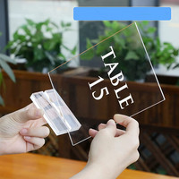 Support de table professionnel en acrylique transparent pour cartes de table et petites pancartes de mariage, avec fentes
