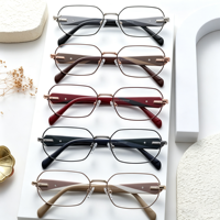 Lunettes optiques métalliques de haute qualité pour femmes, monture carrée, monture de lunettes tendance, branches en acétate, lunettes de prescription MQ5574A