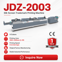 Imprimante automatique d'étiquettes sérigraphiées JDZ-2003, vitesse de 5 m/min, équipement de sérigraphie pour ruban tissé en satin