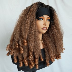 Parrucche <span class=keywords><strong>Afro</strong></span> Kinky KEMY HAIR all'Ingrosso, Alta Qualità, Economiche, Ombre, Riccioli Voluminosi, Parrucche Sintetiche con Fascia per Donne di Colore - Product Image 1