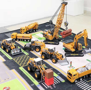 Modèles de véhicules en alliage : Excavatrice, Bétonnière, Grue - Ensemble de jouets d'ingénierie pour enfants pour le jeu imaginatif - Product Image 2