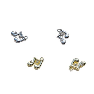 Pendentif en alliage avec strass en forme de note de musique, couleur or et argent, pour la fabrication de boucles d'oreilles, accessoires de bijouterie DIY, formes variées - Product Image 1