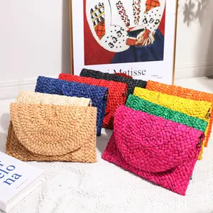 NiYang Fashion colorful natural Braided women's new niche corn fur handbag purse straw clutch bag