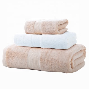 High Quality Thickened Bamboo <strong>Hand</strong>/Face/Bath <strong>Towels</strong> Plain <strong>Pattern</strong> Eco Bamboo <strong>Towel</strong> Sets for Hotel/Gift - Product Image 1