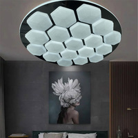 Plafonniers LED hexagonaux modernes en acier et PVC, température de couleur réglable, angle de faisceau 120°, IRC 80, montage en surface