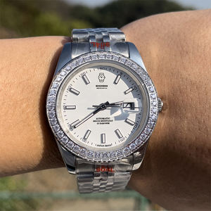 Reloj de pulsera mecánico con caja de zafiro de alta calidad de lujo Reloj Para Hombre Relojes mecánicos automáticos de diamante - Product Image 3