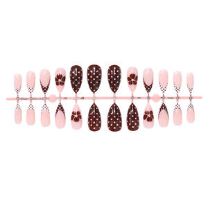 Ongles portables faits à la main de style français, forme amande, en ABS, ongles pressés pré-conçus, pièces détachables <span class=keywords><strong>pour</strong></span> les doigts, <span class=keywords><strong>manucure</strong></span> de Noël - Product Image 4