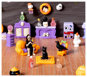 Bottiglia <span class=keywords><strong>di</strong></span> medicina <span class=keywords><strong>di</strong></span> candela <span class=keywords><strong>di</strong></span> Halloween tappeto frigo struttura cuscino TV Lam sedia divano in resina casa delle bambole <span class=keywords><strong>mobili</strong></span> in miniatura - Product Image 4