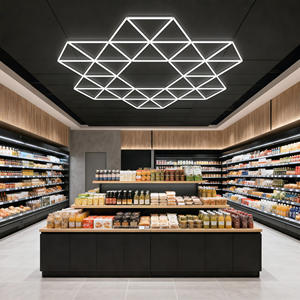 Lampe LED en forme de fleur pour <span class=keywords><strong>garage</strong></span>, éclairage suspendu pour le detailing, avec plafond hexagonal, entretien facile pour les espaces de travail - Product Image 3